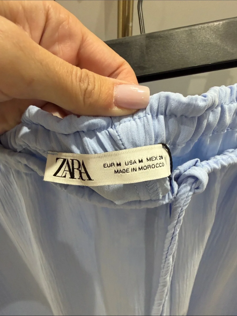 Zara Light Blue women Drawstring Relaxed pants
